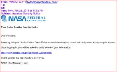 picture of phishing e-mail example